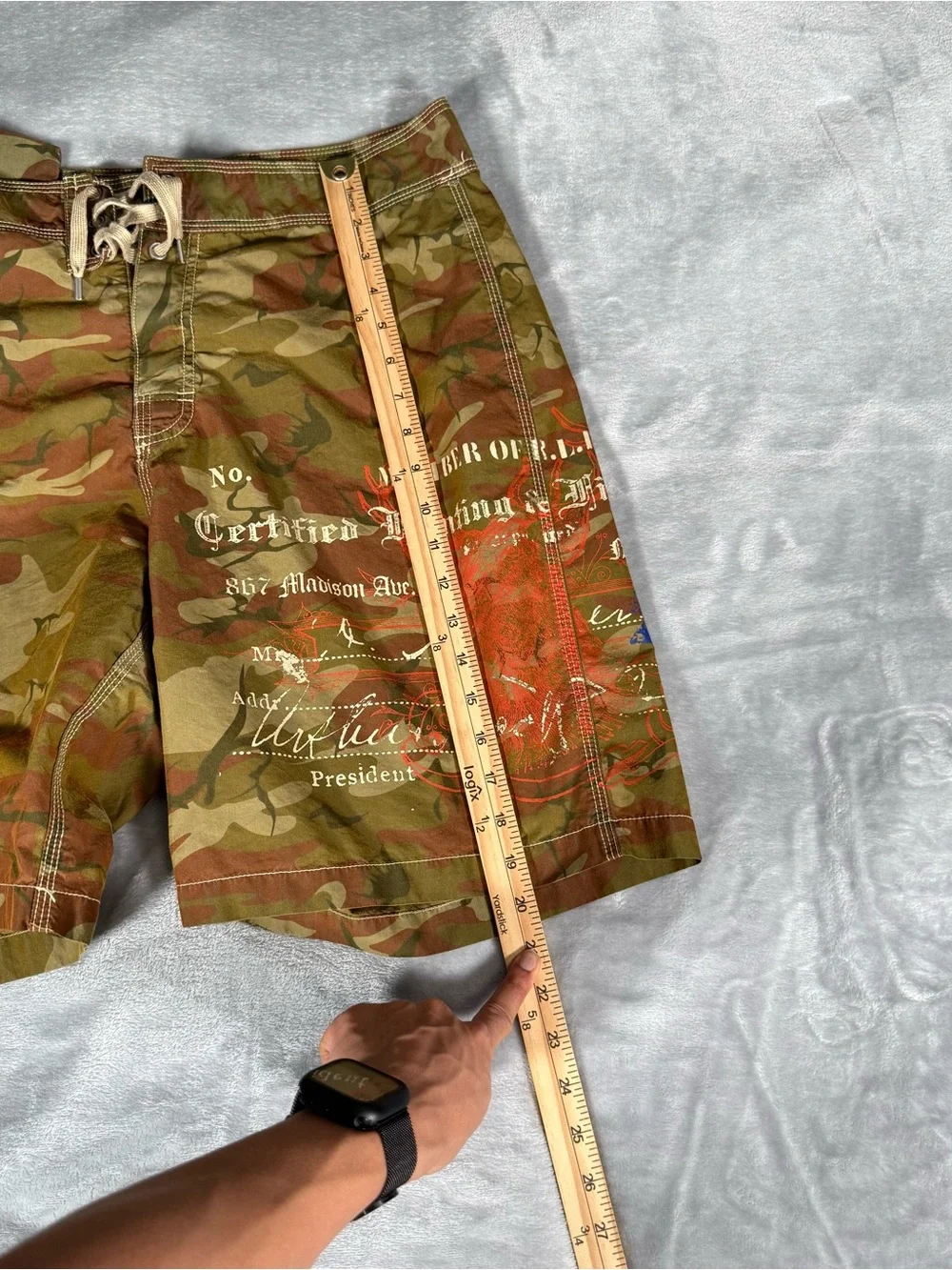 Vintage Polo Ralph Lauren Board Shorts Mens 34 8.5” Hunting Fishing Club Camo